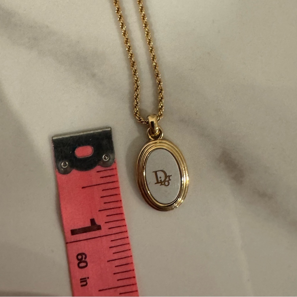 Vintage Dior Logo Oval Necklace - Picture 13 of 14
